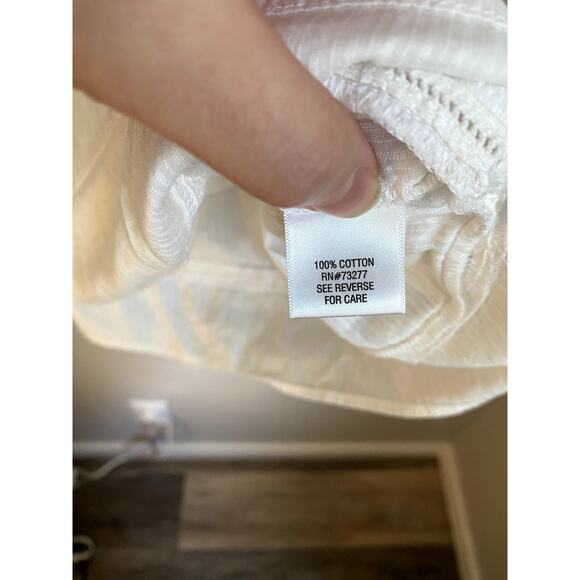 Sonoma Embroidered Cotton Cream Peasant Blouse Large Boho Coastal Cowgirl Dainty - Picture 4 of 6